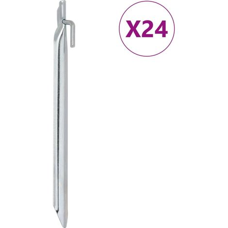 Zeltheringe 24 Stk. V-Form 25 cm Ø20 mm Verzinkter Stahl