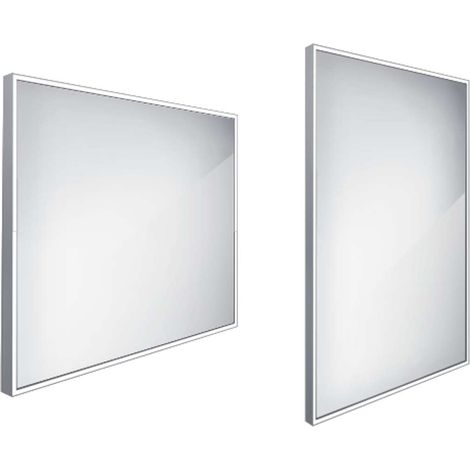 Nimco Spiegel - Spiegel mit LED-Beleuchtung, 80x70 cm, eckig, Aluminium ZP 13003