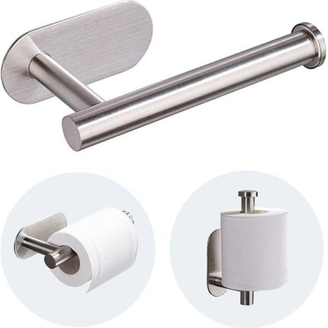 Edelstahl-Bürstenfinish Toilettenpapierhalter – Bohrfreie Klebe-Wandhalterung für das Badezimmer.