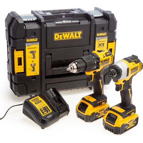 Dewalt DCK2062P2T 18V XR Brushless Compact Twin Pack (DCD709 & DCF809) - 2 x 5Ah (1/4)