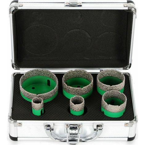 Diamant-Bohrkrone Fliesen-Bohrer Set Feinsteinzeug M14 für Winkelschleifer Flex