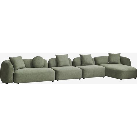 Canapé modulaire avec chaise longue droite 4 pièces en chenille Coco SKLUM (1/5)