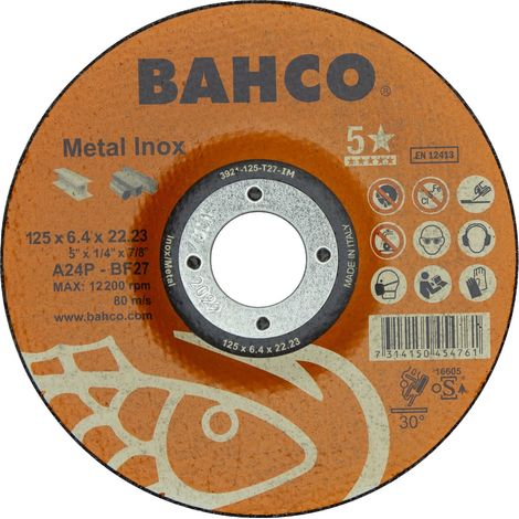 Disque à ébarber pour acier inoxydable et métal Bahco 3921-125-T27-IM (1/3)