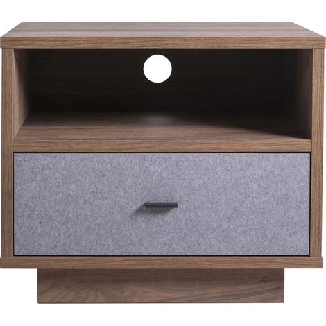 Comodino 1 cassetto noce-grigio cm 60x40x51h