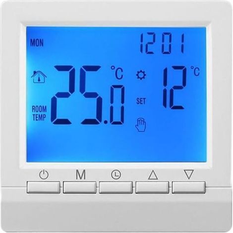 Thermostat numérique programmable pour la maison, contrôleur de température intelligent, thermostat de chaudière à gaz, thermostat de chauffage mural LCD (1/4)