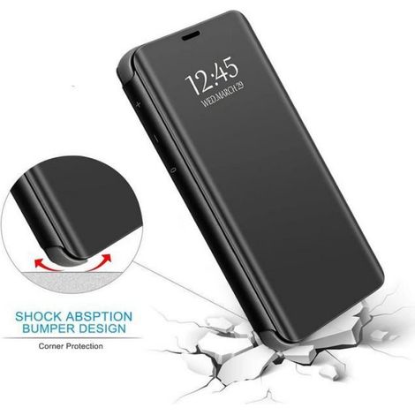 Housse Portefeuille - Mirror Clear View - Pour Samsung Galaxy A54 5G - Verre Trempé Inclus - Noir (1/4)