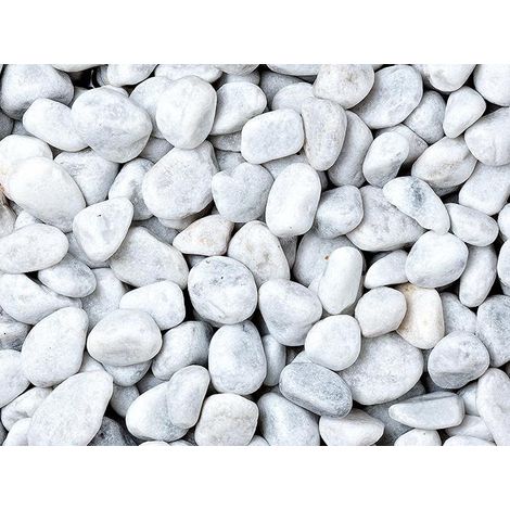 Ciottoli, sassi per giardino, Bianco Carrara 60-100 mm (600 kg)
