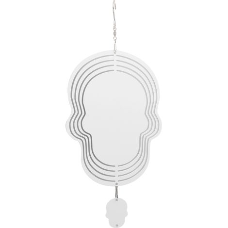 Carillon blanc élégant, résistant aux intempéries, ornement mural pour arbre, lampe, motif crâne (1/5)