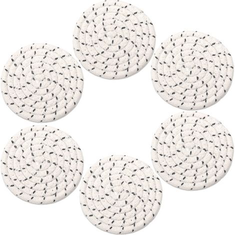 Sous-Verre Isolant - Diamètre 11 cm Épaisseur 8 mm - Forme Ronde - Matière Polyester/Coton - Usage Intérieur - Lot de 6 (1/5)