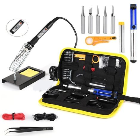 TRADE SHOP - Kit Saldatore Elettrico Stazione Di Saldatura Temperatura Regolabile Strumenti Punte Ctc-931 -