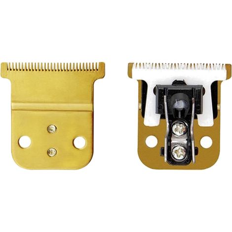 Trade-Shop Ersatz Metall Schermesser Scherkopf Gold inkl. Keramikklinge für Andis Slimline Pro D8 Akku-Haartrimmer Haarschneider / 27mm Schnittbreite (1/2)