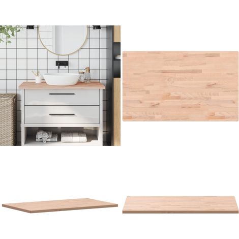 Comptoir de salle de bain 100x60x2,5 cm bois massif de hêtre - Plan De Travail Cuisine - Comptoir Salle De Bain - Bois Massif - Hetre - Meubles Salle De Bain - Home & Living (1/5)