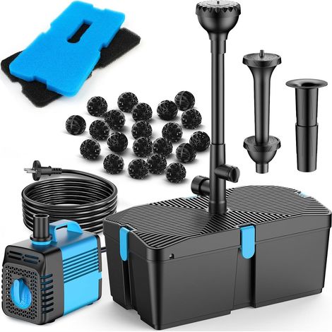 Filtre de bassin avec kits de pompe pour fontaine, pompe de bassin 50W et kit de filtration avec pompe à eau immergée (1/5)