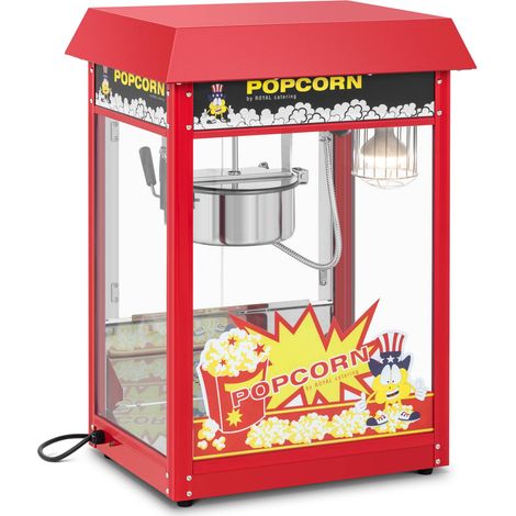 Petite machine à popcorn 1500 W Inox Verre trempé Revêtement antiadhésif