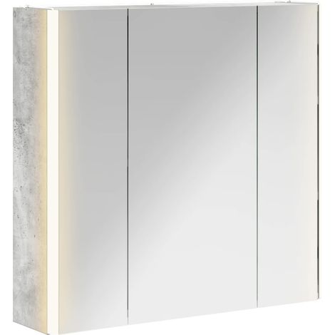 Maison Exclusive - Mobiletto per specchio da bagno Grigio cemento