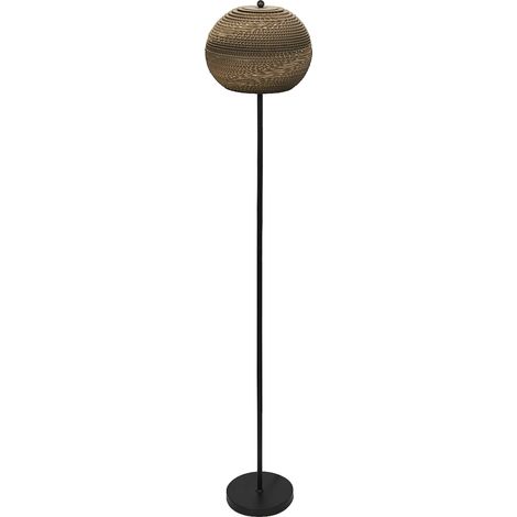 LEDVANCE lampadaire Decor Cardboard Ball marron en carton ondulé, léger, E27, hauteur 1600 mm, abat-jour en matériau recyclé, durabgrâce à une source lumineuse remplaçable, facià installer (1/4)
