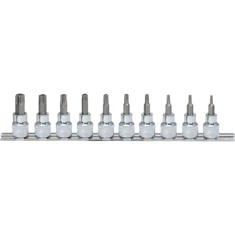 3/8" CHROMEplus Bit-Stecknuss-Satz Torx, Bohrung, 10-tlgTB10-TB55 (1/2)