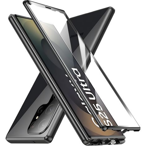 Custodia magnetica a doppio vetro per Samsung Galaxy S25 Ultra, nera. (1/5)