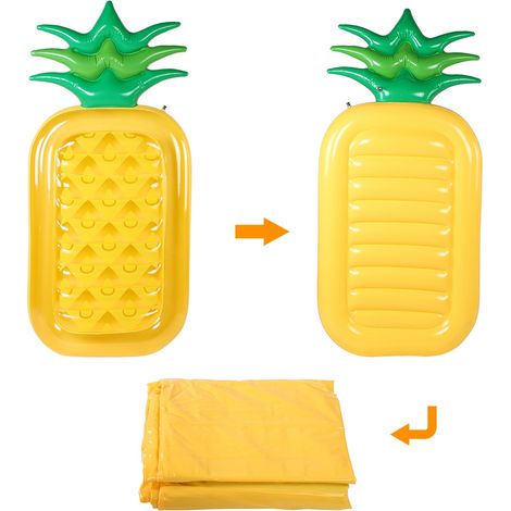 Umweltfreundliche aufblasbare Ananas-Luftmatratze, schwimmendes Wasserkissenbett (1/5)