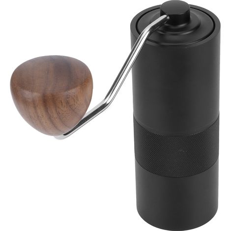 Schwarze manuelle Kaffeemühle aus Edelstahl, Bohnenmahlmaschine, Kaffeezubehör (1/5)