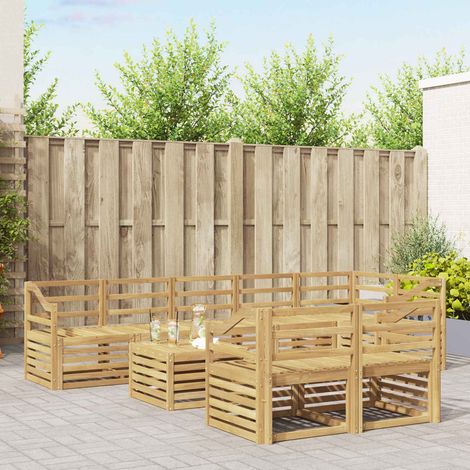 vidaXL Outdoor Sofa Set 9 pcs White Solid Acacia Wood (1/5)