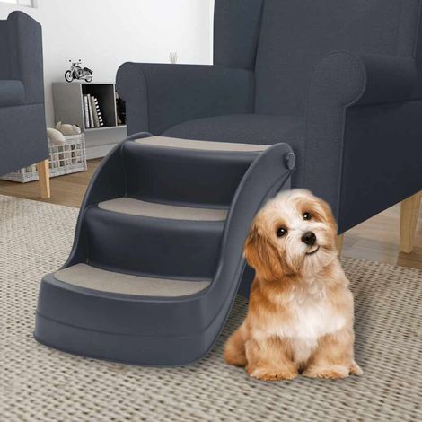 Klappbare 3-stufige Hundetreppe, Dunkelgrau (1/5)