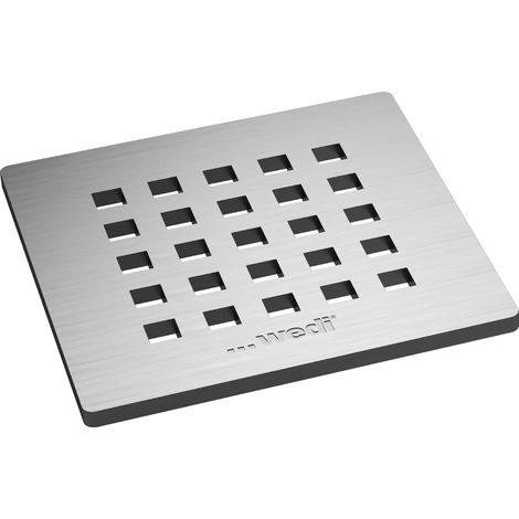 Wedi – Grille d’écoulement carrée 5.1 pour receveur de douche à carreler – Inox brossé – Dimensions 115x115x5mm – 676800046 (1/3)