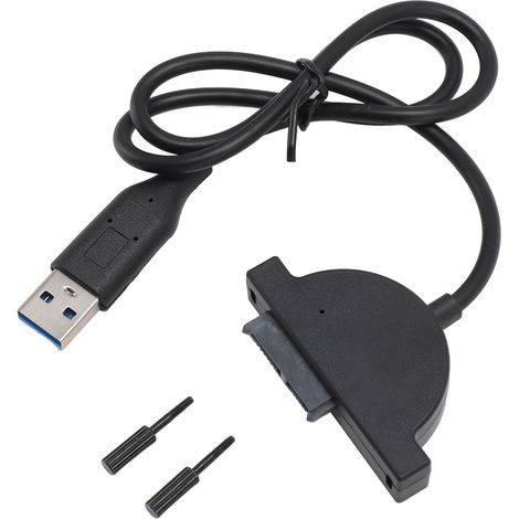 Câble USB 2.0 vers SATA, branchement à chaud, Plug and Play, adaptateur USB vers SATA 7+ 6 broches ultra-fin pour ordinateur portable, lecteur CD/DVD-ROM (1/5)