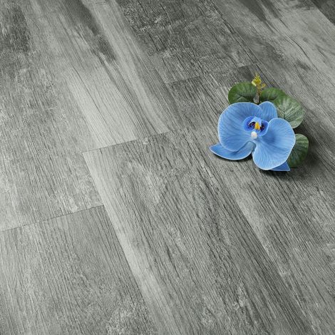 Dalle PVC Adhesive Sol Effet Bois Revetement de Sol Cuisine Sol PVC Adhesif Bois Gris Carrelage Adhesif Sol Chambre et Salon Imperméable Sol Adhesif Bois 90x15CM 17 Dalles Sol Salle de Bain (1/5)