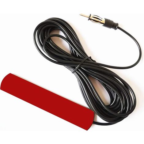 Antenna radio FM universale per auto ANT-309, nera, amplificatore di segnale 85-112 MHz, cavo da 3 m