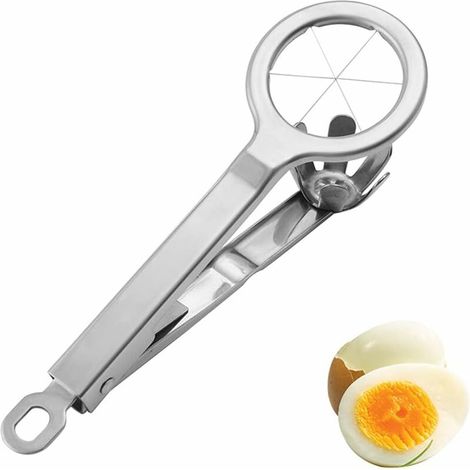 DEESSE SHOP - Coupe-œufs, coupe-œufs durs, outil de découpe d'œufs, trancheuse à œufs, coupe-œufs professionnel, coupe-œufs en acier inoxydable, utilisé pour couper les œufs, les bananes et les fraise (1/5)
