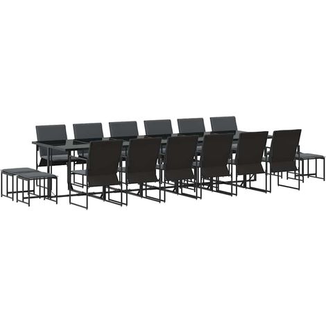 Maison Exclusive - Conjunto de Comedor de Jardín 17 uds. Negro Ac (1/5)
