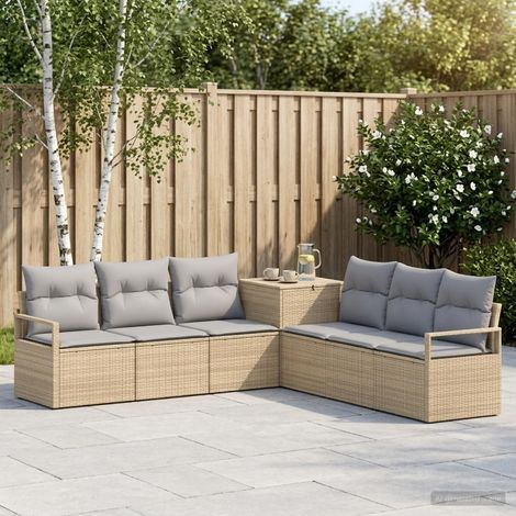 Set di divani 7 pz Beige e Grigio Chiaro vidaXL (1/5)