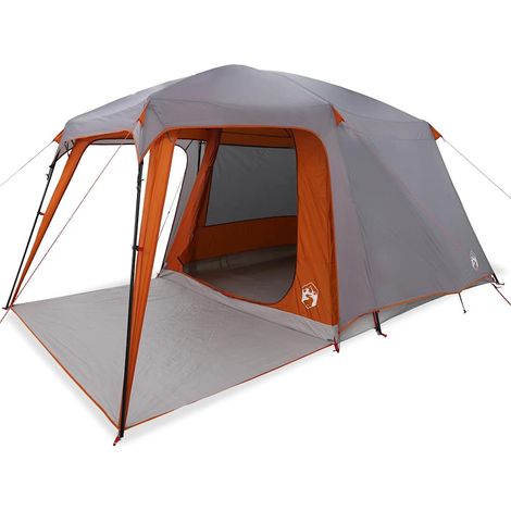 vidaXL Tienda de campaña on porche 5 personas impermeable gris naranja (1/2)