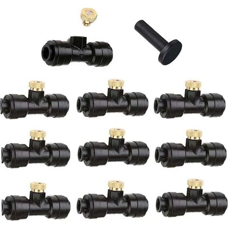 10 Pièces Buses Brumisation Laiton Système Refroidissement Extérieur Irrigation Arrosage Jardin 6mm