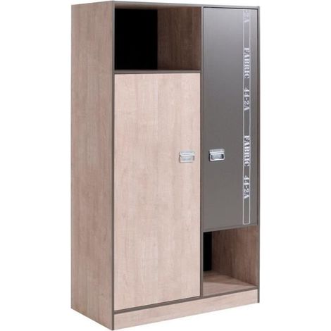 Armoire Fabien 2 portes - gris (1/4)