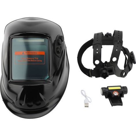 Casco per saldatura con schermo LCD a colori reali – Oscuramento automatico 1/30.000s – Alimentazione solare – Compatibile con TIG, MIG, MMA (1/5)