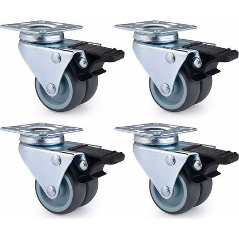 YMYNY Lot de 4 Roulettes Pivotantes Ultra-résistantes avec Frein d’arrêt pour Meubles Capacité 600 kg (1/4)
