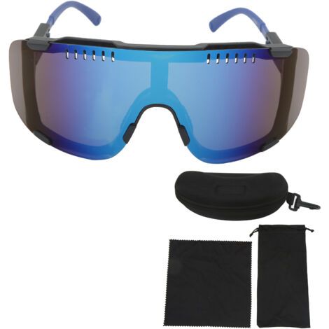 Lunettes de cyclisme résistantes aux UV et coupe-vent, monture TR, pour moto et sports de plein air, noir et bleu (1/5)