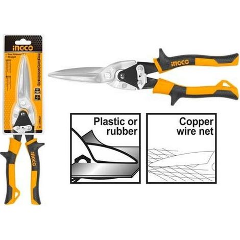 Cesoia lattoniere dritta professionale 300 mm taglio plastica gomma ottone 0,5mm