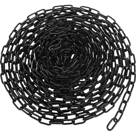 Kohlenstoffstahlkette, 10 m x 3 mm Metallkette, schwarze Starke-Kette für Hängepflanzen, Wäscheleine, Fahrradschloss