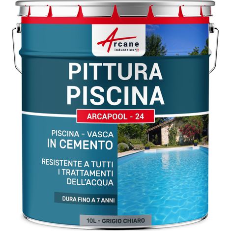 Vernici impermeabilizzanti per piscine - ARCAPOOL - 24 - 10 L Grigio tele 4 - RAL 7047 - ARCANE INDUSTRIES