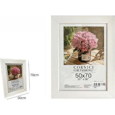 TrAdE Shop Traesio - Cornice Per Foto Poster Quadri Tele Dimensioni 50 X 70 Cm Colore Bianco 68671 -