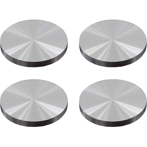 4 pieces 40 mm diameter and 8 mm thick Silver aluminum disc adapter can be used as legs for tables can also be used for decoration and suitable for home (1/5)