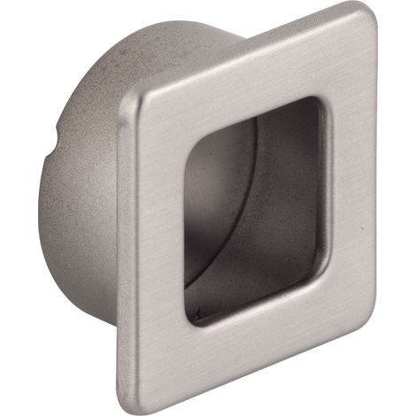 Estamp Griffmuschel Annea Breite 29mm - Muschelgriff eckig - ideal für Schiebetür - Griff zum Einlassen - Zinkdruckguss Edelstahl Effekt (1/2)