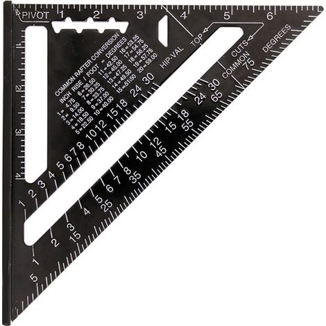 Équerre triangulaire en bois impérial noir 7 pouces, outil de menuiserie artisanal, lot d’1 pièce, usage professionnel et bricolage, finition mate, précision de traçage, vente exclusive Mexique. (1/5)