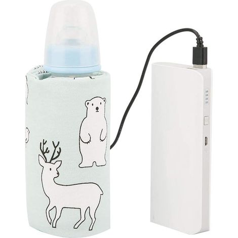 Chauffe-biberon USB, Réchauffeur de biberon USB Portable de Poche Thermostat D'isolation pour Bébé Lait Nourriture Chauffe-biberon de Poche Lait de voyage Chauffe-couvercle(ours) (1/5)