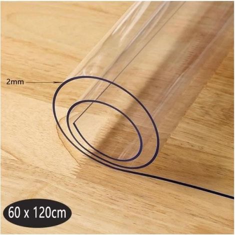 Sous-main de bureau transparent résistant à la chaleur grand tapis d'écriture imperméable et antidérapant PVC 60 x120 cm (1/4)
