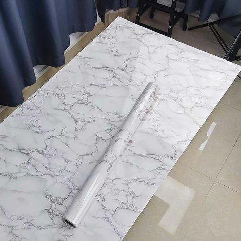 Pellicola adesiva per mobili Marmo Grigio 60x300 cm Impermeabile (1/5)