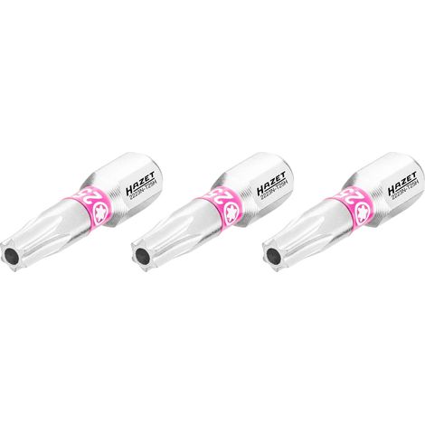 Embout-tournevis (bit) Hazet 2223N-T25H/3, hexagone massif 6,3 (1/4 pouce), profil TX « tamper résistant », T25H, nombre d'outils : 3 (1/4)